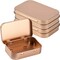 3 Pcs 3.75 x 2.45 x 0.8 Inch Metal Rectangular Empty Hinged Tins Box Containers with Lids Mini Portable Box Small Storage Kit, Home Organizer (Rose Gold)